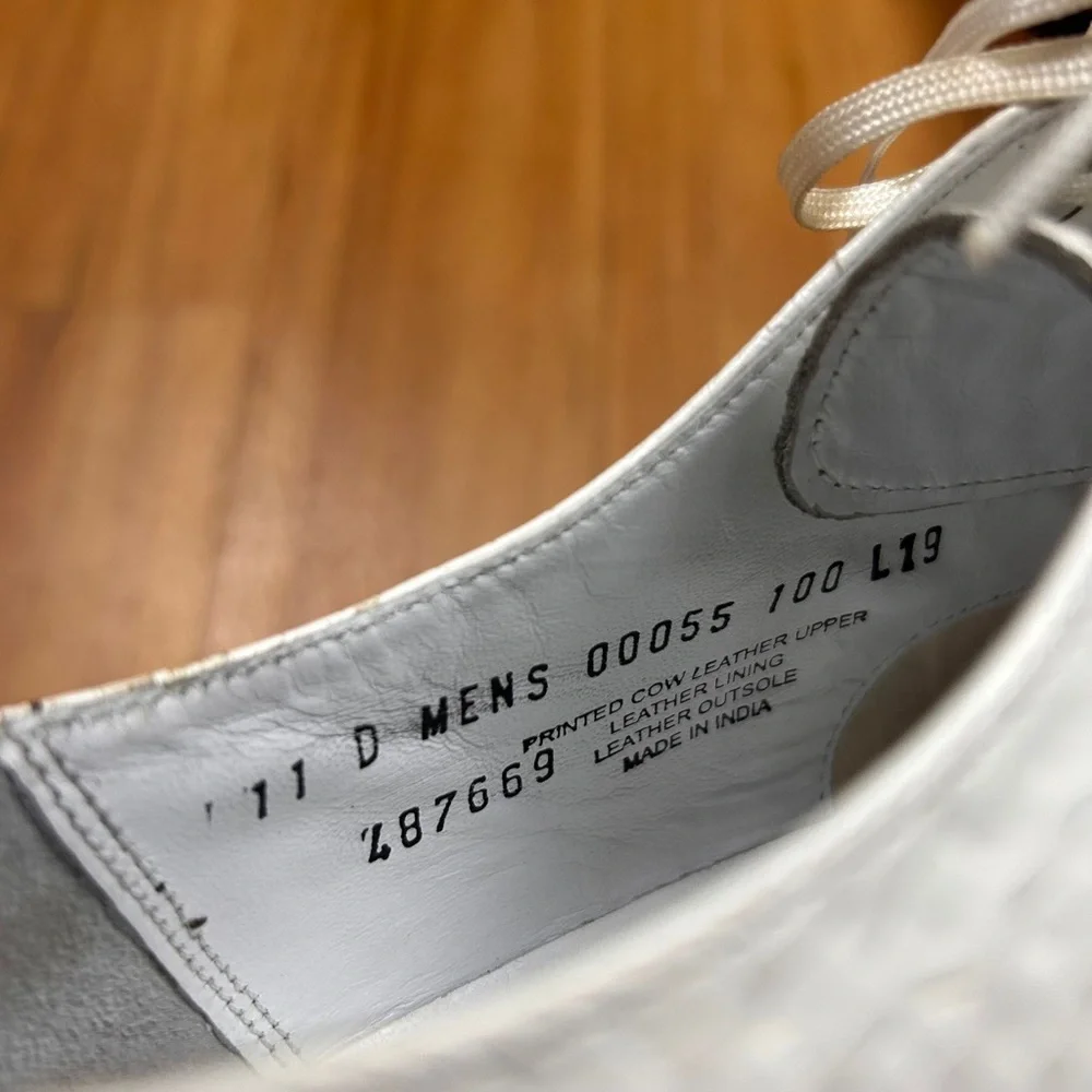 Stacy Adams Shoes‎ White Leather Tag Size 11D